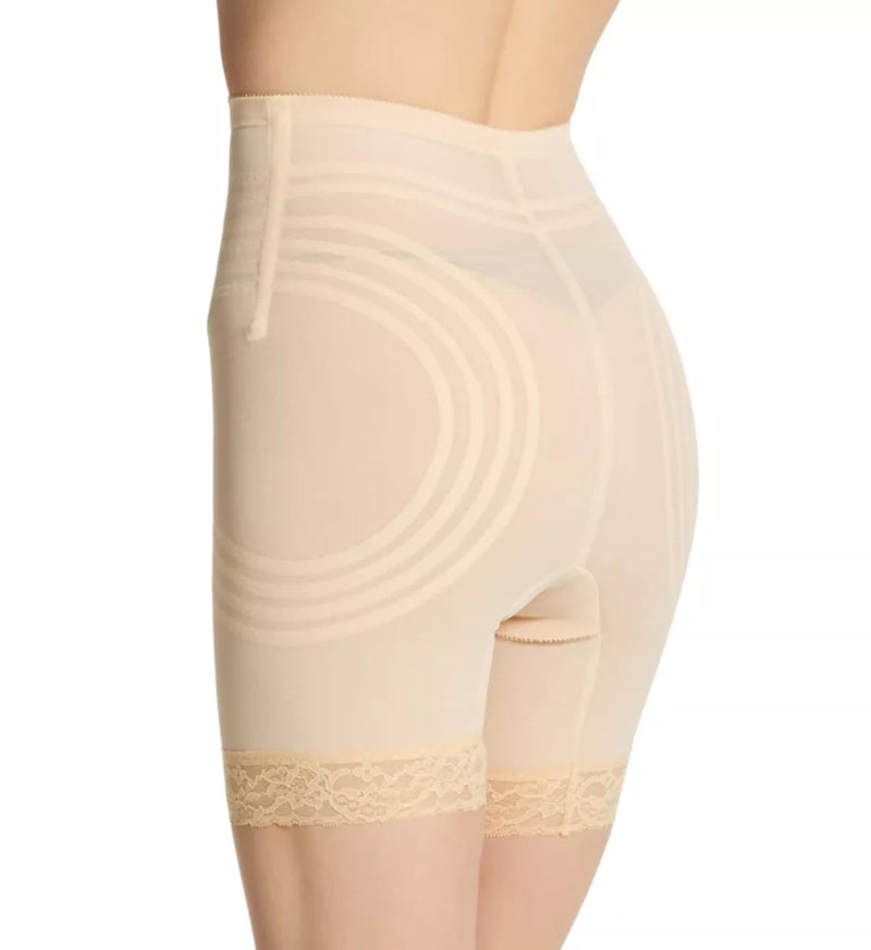 Rago 6209 High Waist Thigh Shaper | Size Sm - 15X | Made in USA | Flex Fit | No Top Roll | Firm - Extra Firm Tummy-Thigh Control Beige - Image 3